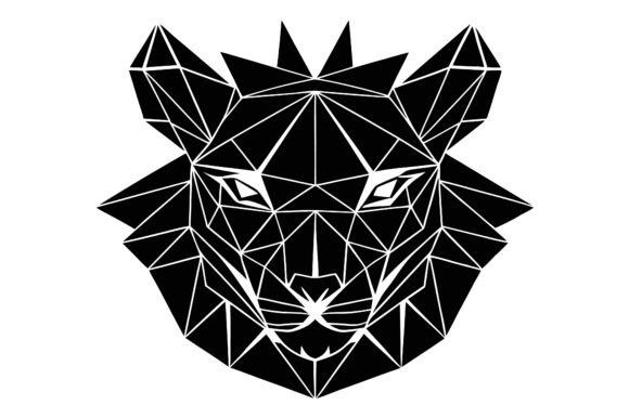 Abstract Geometric Wolf Head Icon Graphics for Print Materials Mockups