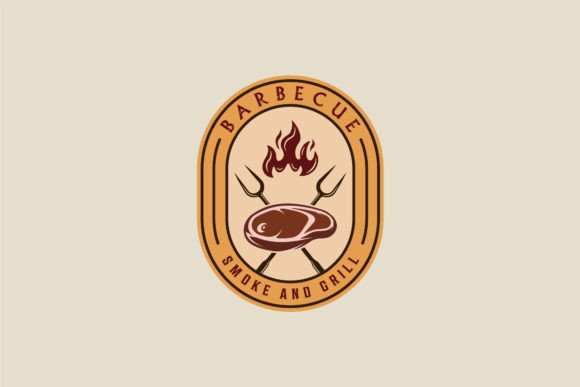 Barbecue Steak Logo Emblem Vector Design