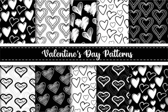 Black and White Valentines Graphics for Digital Selling