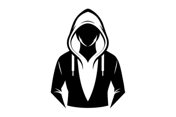 Black Silhouette Hoodie for Modern Branding