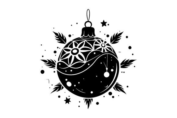 Christmas Grunge Ball Silhouette Vector Graphics