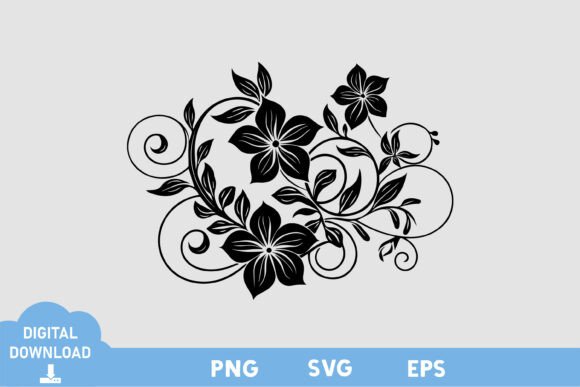 Floral Black White Design Graphics