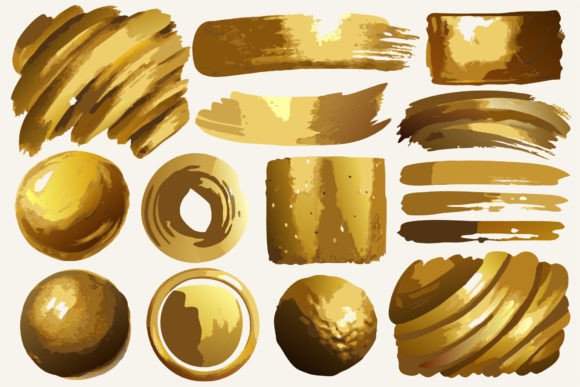 Gold Brush Strokes for Graphics and Crafts