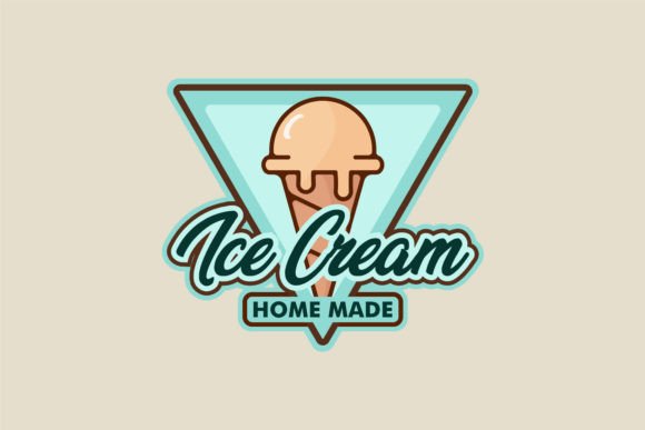 Ice Cream Logo Vector Emblem Design Graphics
