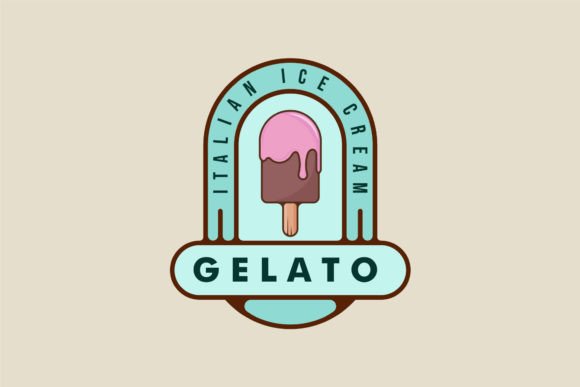 Ice Cream Stick Logo Emblem Vector Graphics