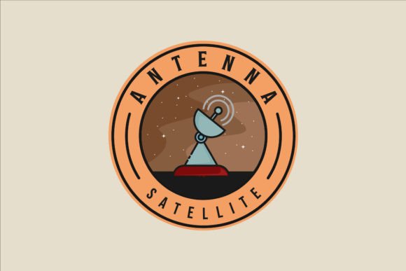 Satellite Emblem Logo Vector Design