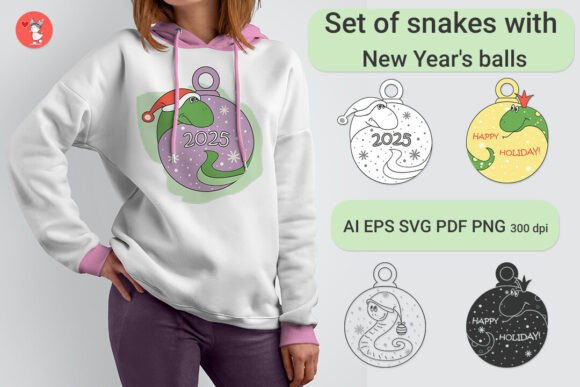 Set of Snakes with New Year’s Balls