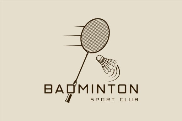 Shuttlecock and Racket Logo Graphics for Digital Selling