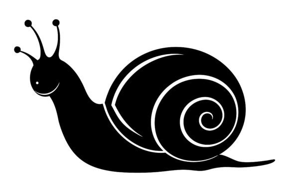 Snail Black Silhouette Vector