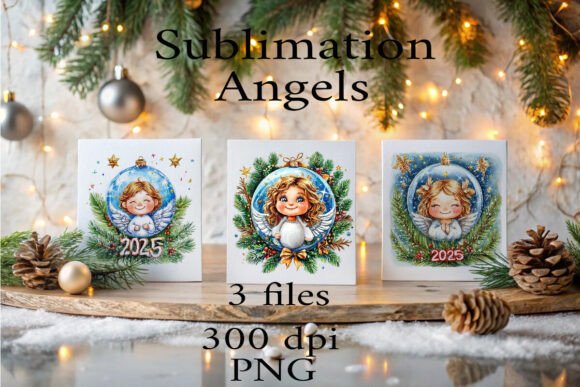 Sublimation New Year s Angels Graphics for Local Branding