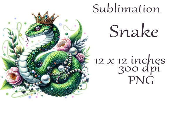 Sublimation Watercolor Snake Graphics for Editorial and Web Use