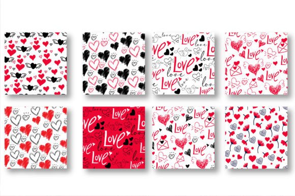 Valentines Seamless Patterns Set